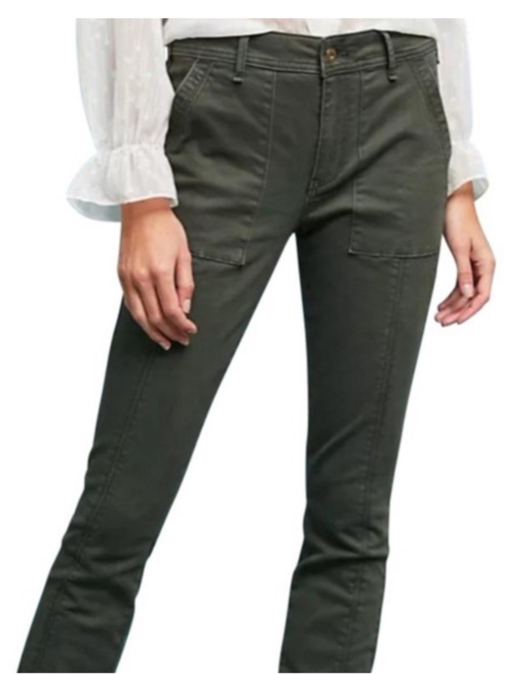 Anthropologie Army Green Ankle Pants 26